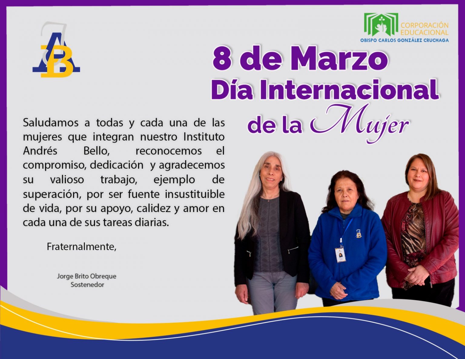 Saludo Día Internacional de la Mujer (Corporación Educacional Obispo Carlos Gonzáles Cruchaga)
